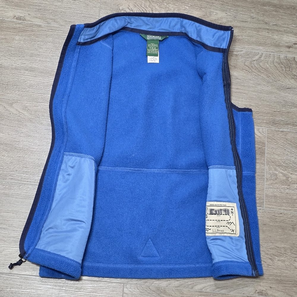 L L Bean Mountain Clasic Fleece Vest Kids Youth Size 10-12 Blue Unisex - Picture 4 of 6